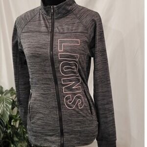 Pel Athletic Womens Lions Full Zip Track Jacket Gray Space Dye Small